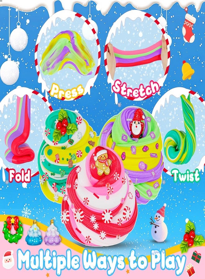 LAWOHO Christmas Stocking Stuffers for Kids, 4 Pack Christmas Slime Balls with Butter Slime & Xmas Add-ins, Slime kit for Girls & Boys Kids Stocking Stuffers, Xmas Gifts for 4 5 6 7 8 9 10+ Year Old - Image 2